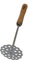 Potato Masher Wood and Silver Fruit Vegetable Tools Wooden Handle Stainless Steel Potato Masher Cooking Utensil Press Portable Practical Crusher Food Ricer. 