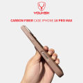 YOUKSH iPhone 16 Pro Max Carbon Fiber  Case - iPhone 16 Pro Max Carbon Fiber Magsafe  Charging  Cover - iPhone 16 Pro Max Matte Hard  Carbon Pouch - iPhone 16 Pro Max  Side Soft Silicon and With Mag Safe Charging Cover.. 