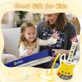 Children's light music guitar with microphone boys and girls toy student children's musical instrument Toys for Toddlers 1-3, Kids Montessori Karaoke Electric Guitar with Microphone & Piano Set- parent-child interactive play house toys Best Gifts For Kids. 