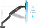 PakJAStore North Bayou Dual Monitor Desk Mount Stand Full Motion Swivel Computer Monitor Arm for Two Screens up to 32'' with Gas Spring F195A. 