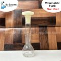 Volumetric Flask, 10ml – Clear-Fitted with Polypropylene Stopper - Class A, Tolerance ±0.10 ml - White Graduation Mark - Borosilicate Glass –NORMAX. 