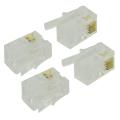 RJ9 4P4C Plug Phone Jack Connector 100 Pieces, Transparent. 