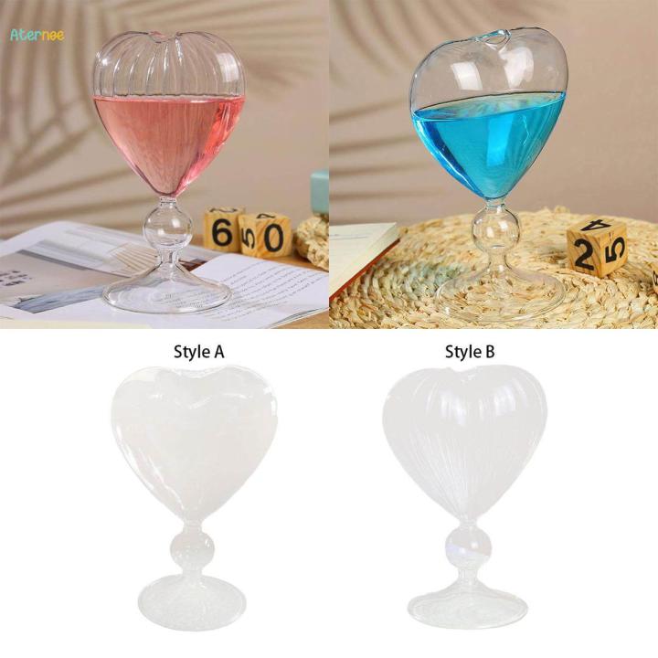Heart Shaped Cocktail Glass Clear Drinking Cup, Glassware heart Love Shaped Clear Glass, Juice Glass for Wedding Gift Home Party