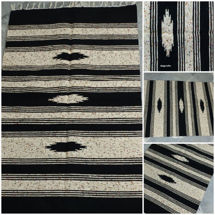 Handmade Dhurrie Rug, Chenille Multi colour Rug, Darri  sided rug SIZE 5x3 ft