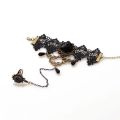 Bohemian Black Flower Bracelet- Simple Hand Bracelets for Girls. 