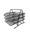 Heavy Duty Metal 3 Tier Desktop Document Letter Tray, Black. 