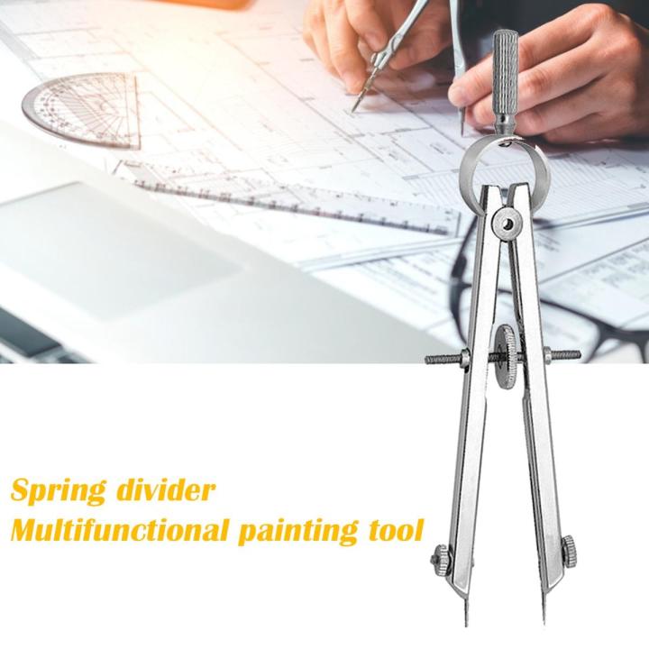 Drafting Compass with Lock Math Compass Drawing Metal Geometry Scribe Gauge Bow Divider Engineering Drawing Tool