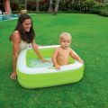 INTEX 57100 Play Box Pool for Toddlers 57100 Square  Inflatable Swimming Pool Kids Play Pool Baby Pool Swiming Pool Big For Kids Size 33.5" X 33.5" X 9" (85cm x 85cm x 23cm). 