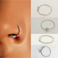 4Pcs 100% Real Chandi NoseRing, Silver Girls Nose Bail, Piercing Nathli For Girls (With Box). 