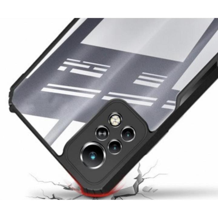 Infinix Note 11Pro Case ipaky Under protection Hybrid Armor Cover with Camera Protection (Transparent Black)