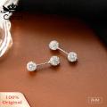 Carat Ear Studs Screw Back Dazzling Cubic Zirconia Female Stud Earrings. 