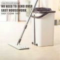 Flat Mop Bucket System Separates Dirty and Clean Water with Washable & Reusable Microfiber Pads for Home Kitchen Floor. 