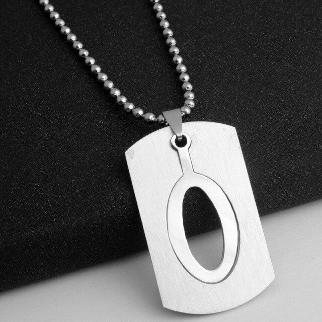 Hnsp Stainless Pendant Initial Letter Name Necklace For Men