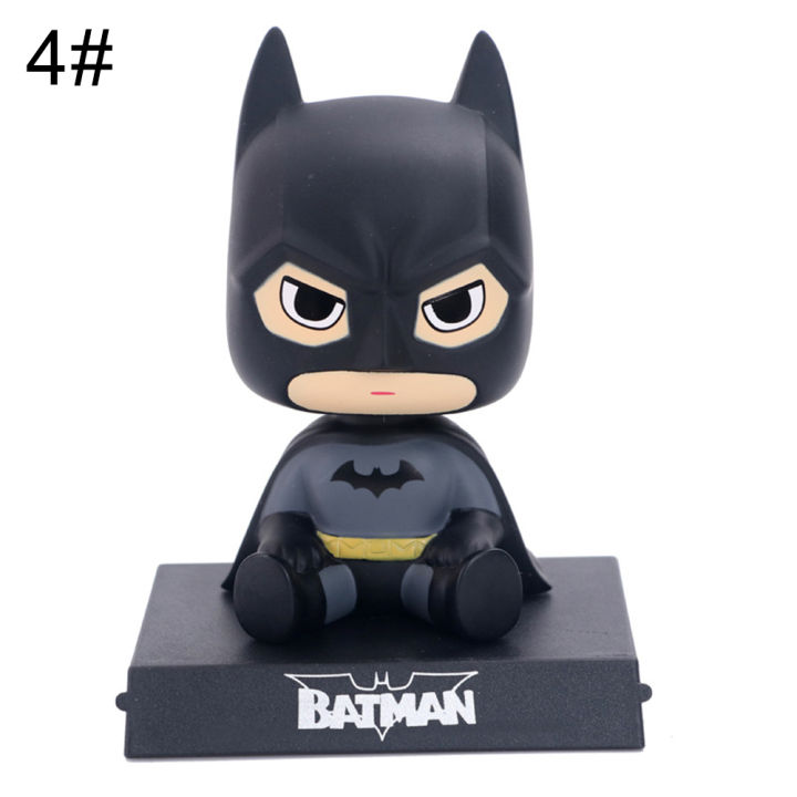 8cm Batman Big Doll Figurine Stand Bobblehead Spring Toy Car Dashboard Decor