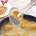 Small Multi functional 2 in 1 Fry Spoon Strainer With Clip Oil Frying BBQ SS Mesh Strainer Kitchen Frying Tool Quick Strain Stainless Steel Tong. 