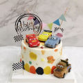 4/6pcs McQueen Car Birthday Cake Decoration Figure Cake Topper Flag Cupcake Topper Car doll gift. 