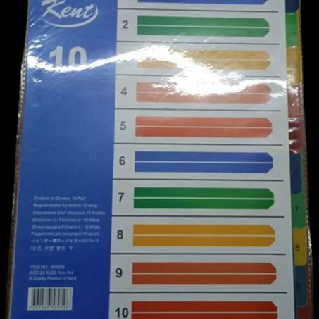 Separator Index Sheet - Plastic A4 - Imported - 1 TO 10 | Daraz.pk