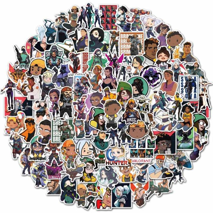 10/30/50/100pcs Valorant Stickers DIY Mobile Phone Case Suitcase Skateboard Sticker Decals for Kid Toy Waterproof PVC Stickers