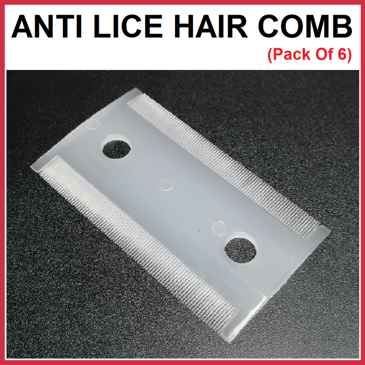 (Pack Of 6) Anti Lice Hair Comb (White) Kanghi Kangi Plastic, Antilice Comb, Nit Comb, Nit Combs, Anti Lice Comb Plastic, Head Lice Remover, Louse Brush Removes Nits, Head Lice And Eggs Removal, Lice Cleaner, Lice Cleaning Dandruff Remover Brush