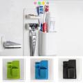 Shaver Shelf Bathroom Organizer Portable Multifunction Toothbrush Holder Toothpaste Rack Wall Mounted Silicone 21.5*14.5*4cm. 