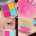 4 Colors Cool Toned Eyeshadow Palette Natural Highlight Shimmer Brightening Long Lasting Purple Eye Shadow Neon Eye Makeup. 