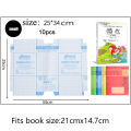10 Sheets Book Cover Transparent Self-adhesive Frosted Book Film Primary And Secondary Textbook Protective Cover. 