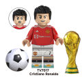 TV6503 Famous Football Player Messi Mbappe Ronaldo Neymar Zidane Ronaldinho Idrahimovic Building Block Figure Toys. 