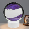 RGB 16 Colors Led Sandscape Lamp, Sandscape Painting, Moving Sand Art, 3D Moving Sand Mountain Lamp With Metal Stand, Hourglass Sand Timer, Sand Lamp, Flow 3D Glass Round Hourglass Painting, Showpiece, Home Decoration By EC Mart. 