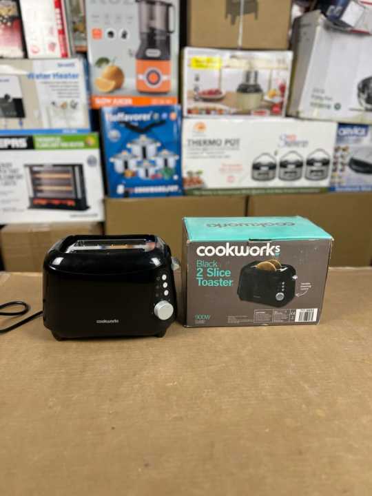 Cookwares 2-Slice Bread Toaster 900W | Non-Stick Plates & Fast Toasting ...