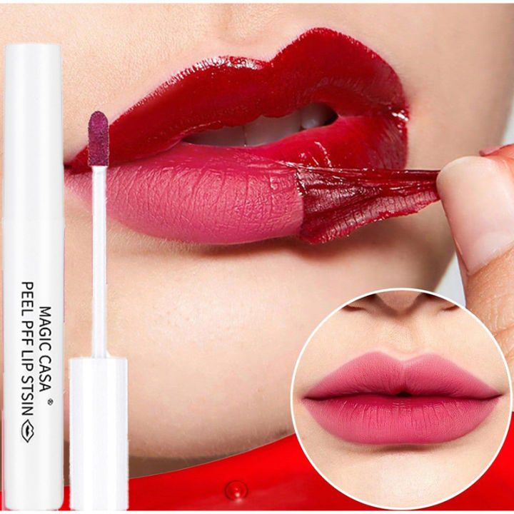 Peel-off Lip Glaze Waterproof Long Lasting Non-stick Cups Matte Red Tear-off Liquid Tattoo Lipsticks Lip Stain Cosmetic