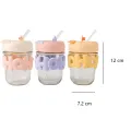 Imported Cute Girl Transparent Glass Heat Resistant Tumbler With Pearl Chain Sipper Glass Cup Portable Double Drinking Aesthetic Coffee Mug With Straw Gift For College Girls Teen hoho Mugs for Gift. 