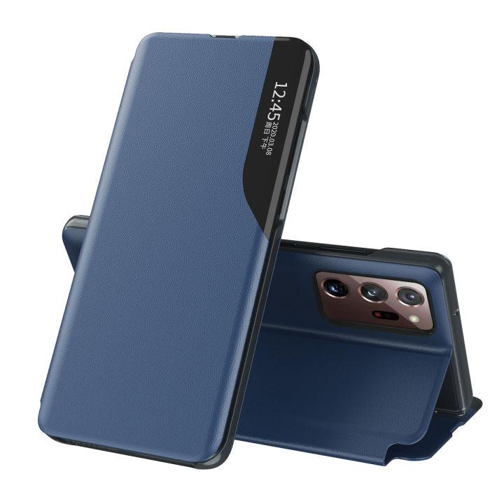 Flip Case For Samsung Galaxy Note 20 Ultra 5G Phone Case Smart Window View Shockproof PU Leahter Cover