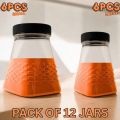 PACK OF 6 PCS PYRAMID JAR for Kitchen STORAGE JARS SET PURE PLASTIC KITCHEN ACCESSORIES Organizer for Masala, Biscuits, Daal, Sugar & More. 