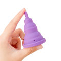 Cross-border new foldable silicone menstrual cup with lid portable and compact women's menstrual care cup telescopic menstrual cup. 