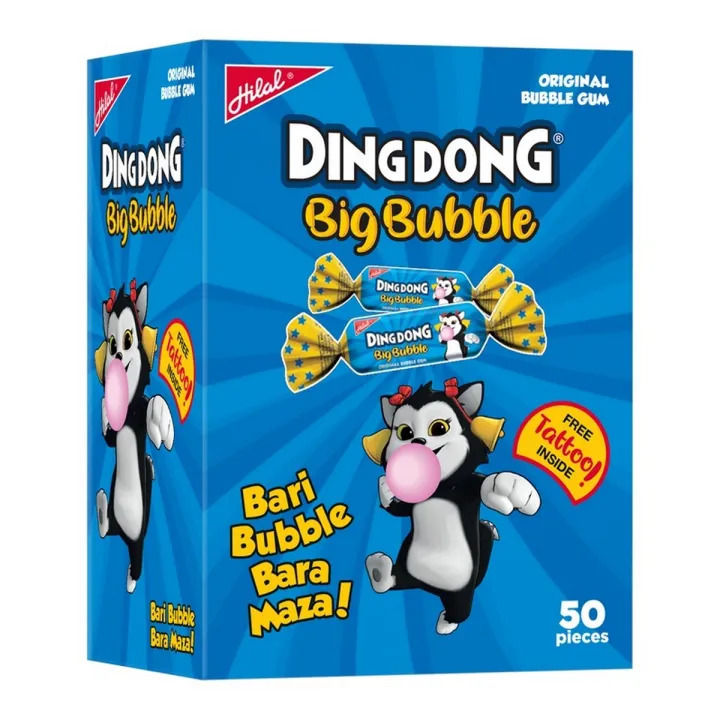 Ding Dong Big Bubble Gum (50 Pcs) Ding Dong Chewing Gum,Ding Dong Bubble Gum