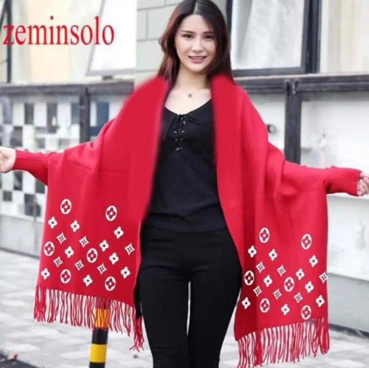 Winter Collection Printed Casual Fleece Shawl For Girls Poncho Style Shawl For Womens
