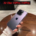 Transparent Big Hole Phone Case For iPhone Xr Converted to 15pro Back Cover Xr Turned to 14Pro 13pro Soft Protect Case. 