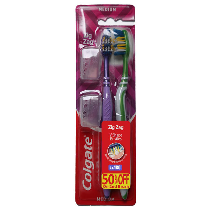 Colgate Zig Zag Toothbrush - Twin Pack (Medium)