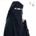 Double Layered Black Abaya Niqab Breathable Fabric Hijab Naqab Nakab for Women and Girls. 