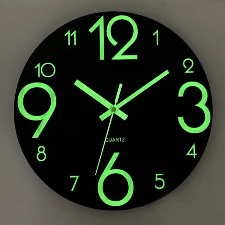 New DIY 3D Clocks Night Luminous Large Wall Clock wooden Light at Dark Quartz Living Room Antique Style Creative Clocks - Night Wooden Wall Clock