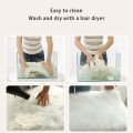 Soft Faux Sheepskin Fur Rug Rug for Bedroom Fuzzy Light Blue. 