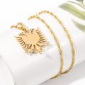 Stainless Steel Albanian Double Headed Eagle Necklace Russian Albania Flag Eagle Pendants Necklace Ethnic Jewelry S. 