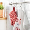 Ikea Oven Glove Red Pattern. 