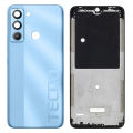 Tecno Pop 5 Lite Middle Frame Housing with Power Volume Buttons & Camera Lens Complete Body Casing Replacement Pop 5 Lite - Blue - Super+ A1 Quality. 