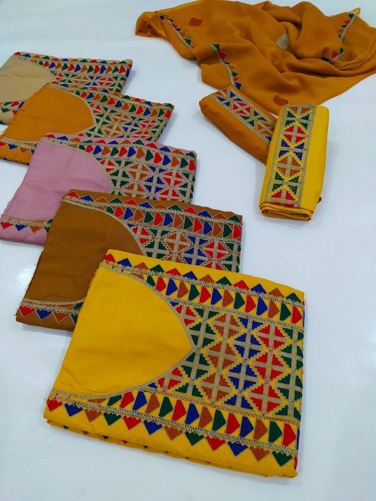 Pashka Balochi Style Embroidery 3 Piece Suit for Women & Girls