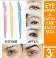 Twinkle Eyebrow Razor Pack of 3- Eyebrow Face Hair Removal Razors Trimmer Shaper Shaver-Eyebrow shaper for girls & womens -Eyebrow Razor For Beautiful Face and Skin -Twinkle Eyebrow Razer Hair Removeable Razor. 