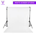 5×10ft White Screen Chroma Key,White Screen For Studio,White Background Cloth,Studio Backdrop Video Photo Background Removing Sheet By Visionize. 