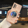 For Samsung Galaxy A33 5G Back Cover Bowknot Makeup Mirror Luxury 6D Plating Frame Shiny Cases Soft Silicone Square Protective Mobile Phone Case for Girls. 