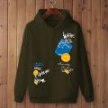 High quality imported casual zig zag man printed kangro hoodies for men hoodies for women pull over for winter. 