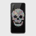 Vivo_S1 Cover - SkinLee HQ Infinity Glass Case (Soft) - Floral Skull - SKINLEE-369-1-641-411. 